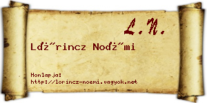 Lőrincz Noémi névjegykártya